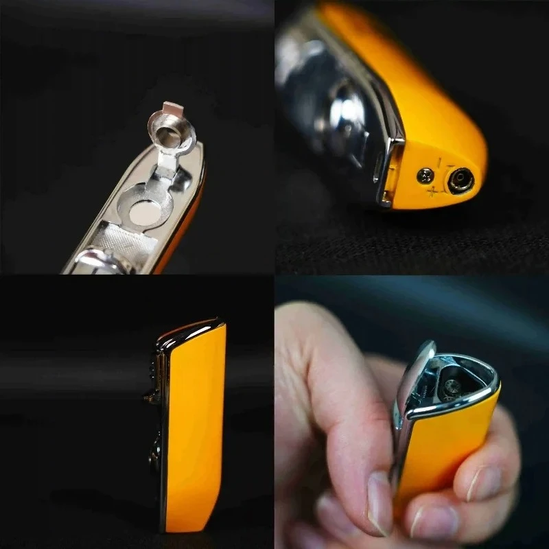 Luxury Portable Outdoor Metal Windproof Butane Gas Snake Lighter 3 Torch Blue Flame Jet Cigar Cigar Special Lighter  Men's Gifts
