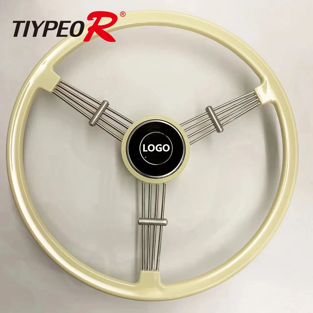 High quality Ivory White 400mm Vintage Classic White Steering Wheel For Porsche 356 A B C PreA 1950-1966