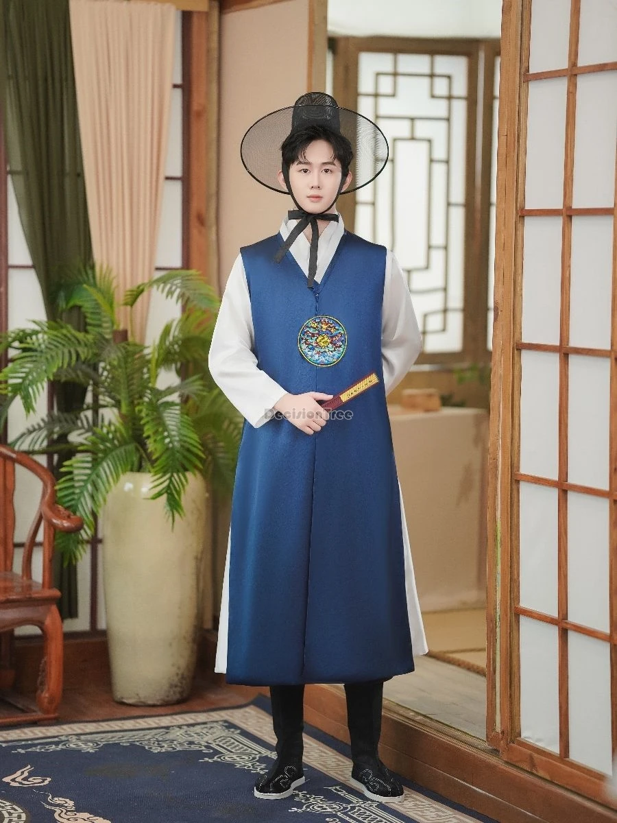 Clothes Set Korean Traditional Clothes For Male Hanbok Traditional Korean  Clothes Men White Polyester 3-piece
