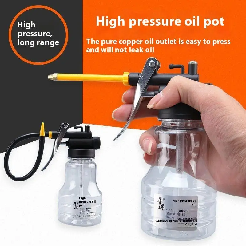 1 Piece 250ml 350ml Transparent Plastic High Pressure Oil Can Oiler Lubrication Machine Pump Grease Gun