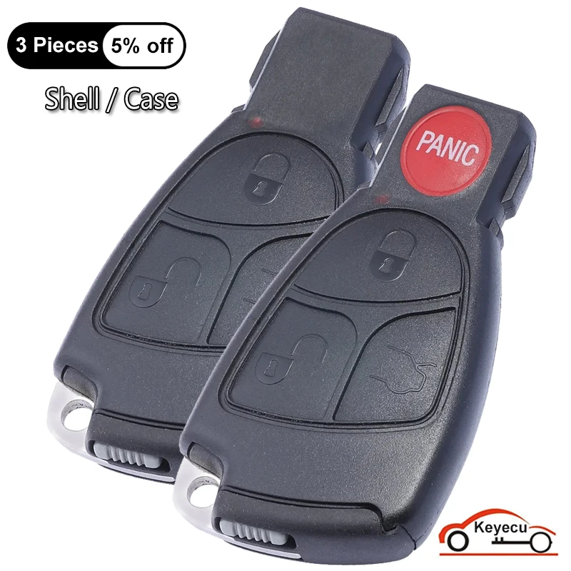 

KEYECU 3 4 Buttons Case for Mercedes Benz C E S CL CLK SL SLK 1999-2006 Auto Smart Remote Control Key Shell Cover Fob IYZ-3312