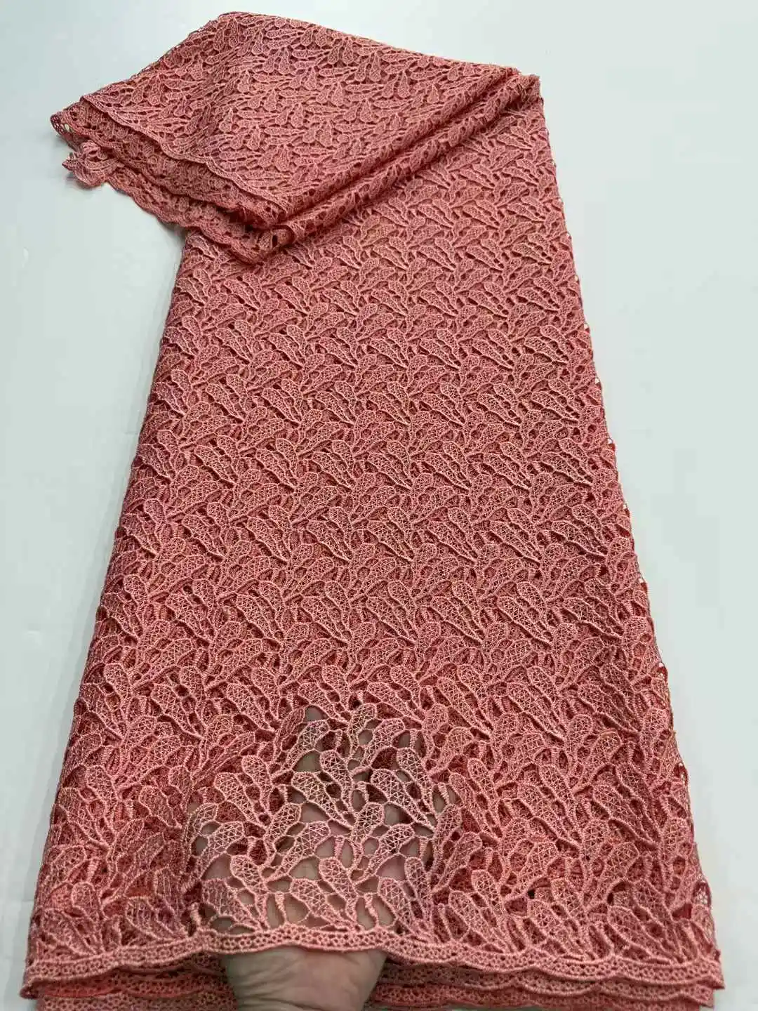 

2025 African Water Soluble Lace Fabric Newest High Quality French Milk Silk Net Lace Fabric For Women Party Cloth Dress