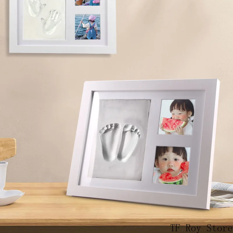 Newborn Baby Hand Foot Print DIY Photo Frame with Mold Clay Imprint Kit Non-toxic Baby Souvenirs Baby Milestone Decor Gifts