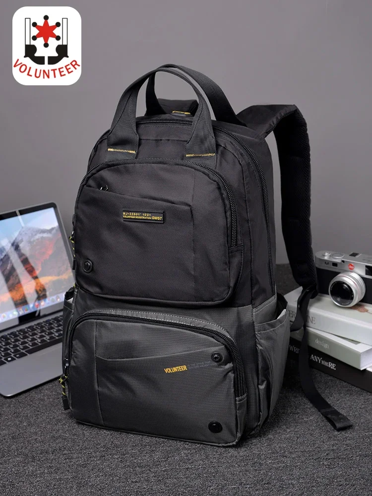 

Volunteer Backpack for Men 2023 New Fashionable Waterproof Large Capacity High Quality Multi-pocket Casual Travel Bags1698-02