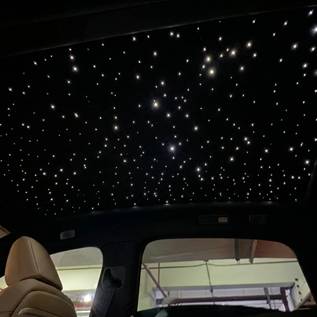 for Tesla Model Y Electric Starry Sunroof Shade Retractable PVC Roof Curtain Voice Control UV Block Buckle Install Smart Fit