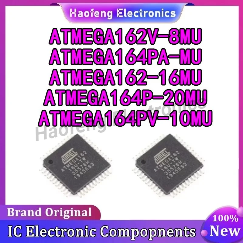 ATMEGA162-16MU ATMEGA162V-8MU ATMEGA164P-20MU ATMEGA164PA-MU ATMEGA164PV-10MU ATMEGA162 ATMEGA164 ATMEGA IC MCU Chip QFN-44