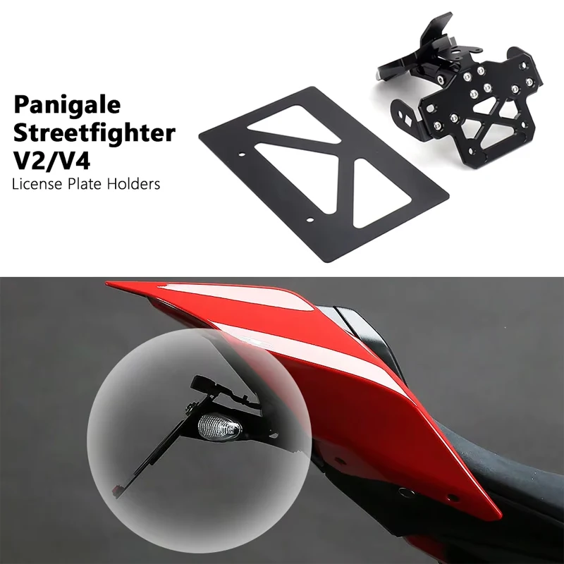 

For Ducati Streetfighter V2 V4 Panigale V4 V2 Aluminum Mount Bracket Registration Number Plate Motorcycle License Plate Holder