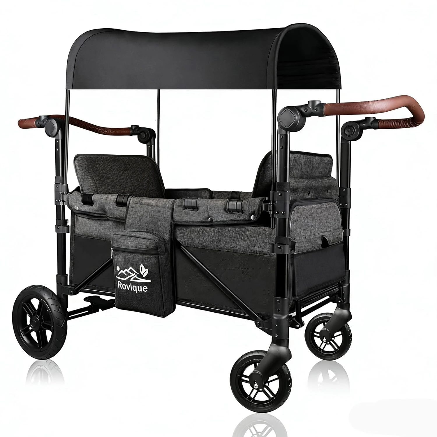 

2 Seaters Wagon Stroller, All-Terrain Stroller Wagon with Extra Long Extender