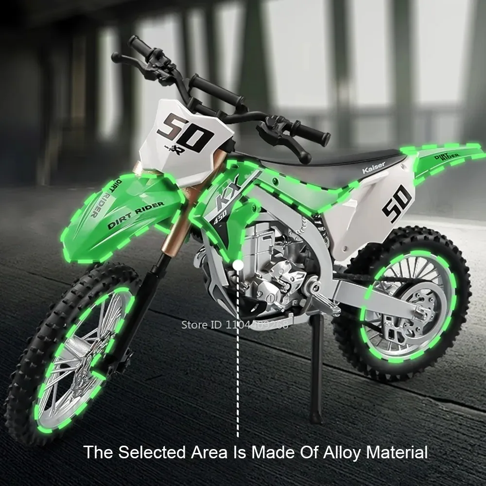 1:12 R Nine T Kawasaki KX450 Motorrad Modell Spielzeugauto Stoßdämpfung Rad Lenkmotor Modelle Spielzeug Beste Geschenke für Jungen – Detail 14