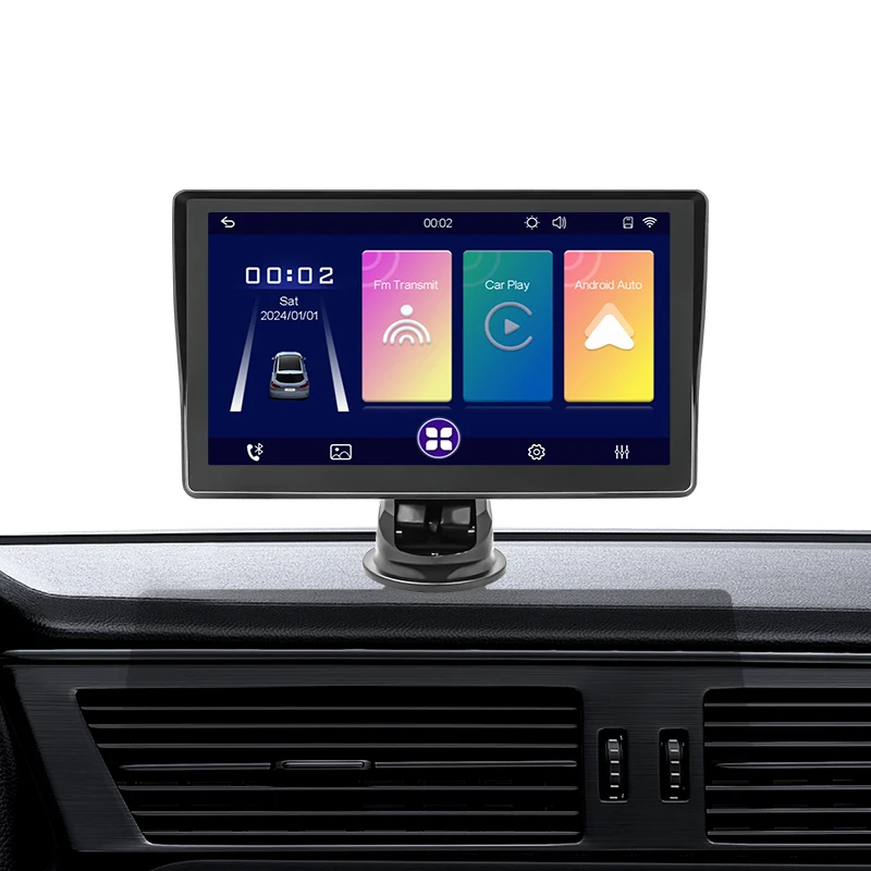 

7 Inch Carplay Portable Screen Sunshade Car Smart Screen Portable PND Wireless Carplay Screen Auto Mounted Auxiliary Screen
