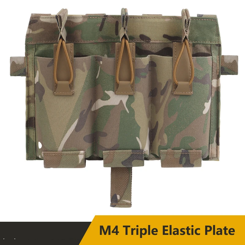 

Tactical Magazine Pouches triple Molle Mag Pouch M4 Elastic Plate Universal Holder for AR