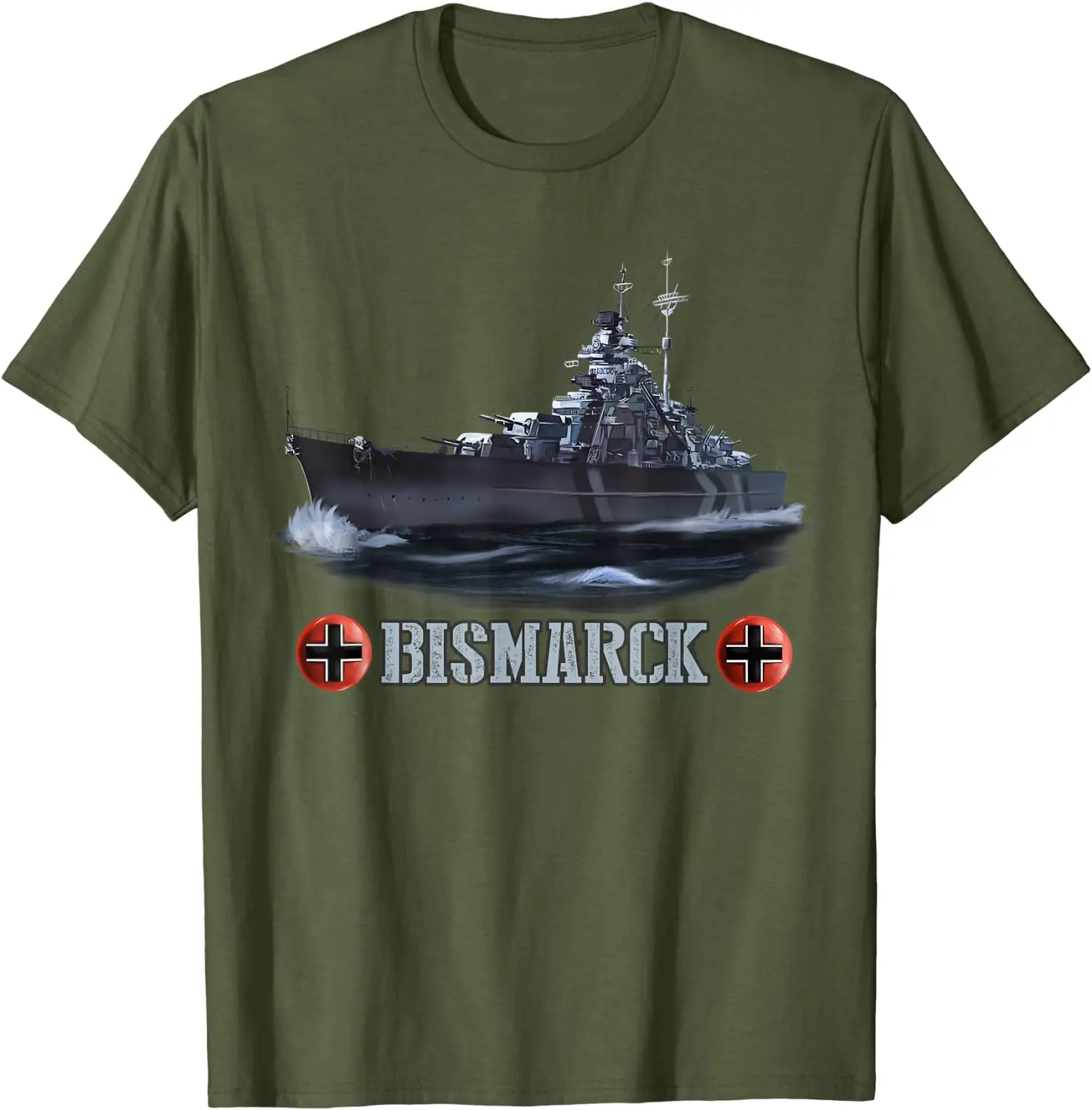 WWII German Naval Bismarck Battleship T-Shirt. Premium Cotton Short Sleeve O-Neck Mens T Shirt New S-3XL