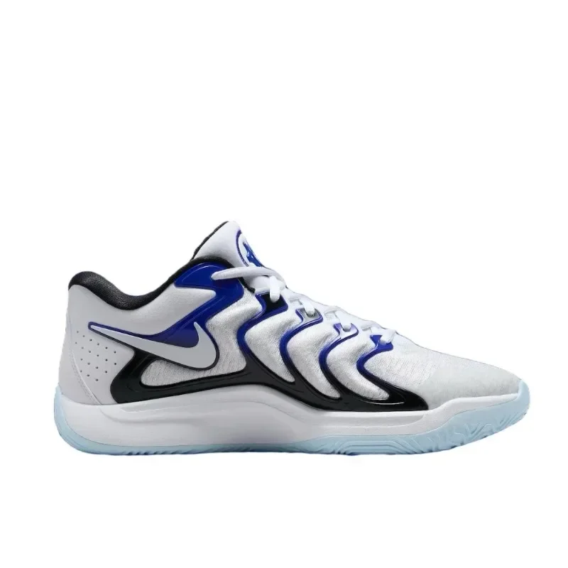 Nike KD 17 EP FJ9488-100 Low-top Basketball Shoes for Men White Blue Black Anti-slip Wear-resistant