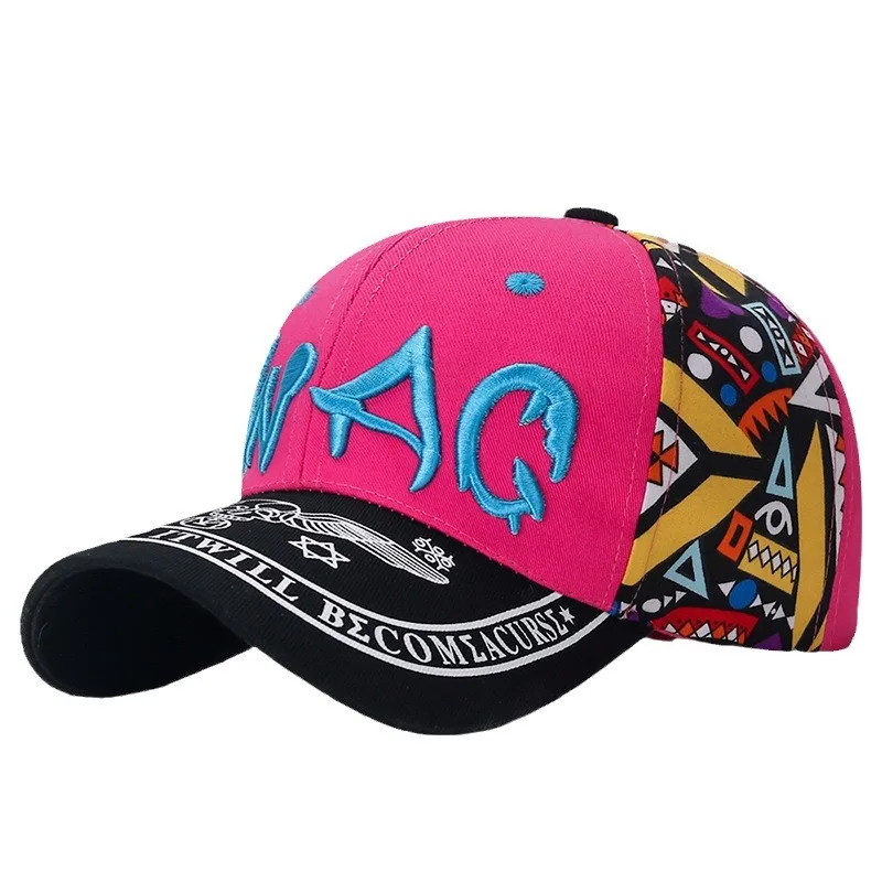 Flower cloth baseball capversatile for men and womenfashionable sun protectionthree-dimensional embroidered letter duckbill cap