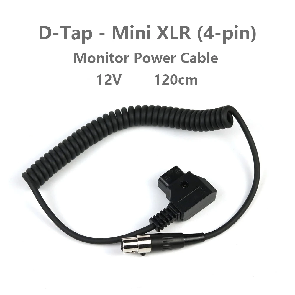 D-tap-Cable de alimentación para Monitor lógico de TV, mini XLR, 4 pines, 120cm, Cable de alimentación para cámaras de Monitor, fuente de