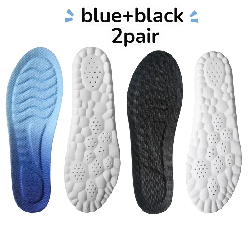 2 pares de plantillas deportivas para zapatos, soporte ortopédico para arco, plantilla suave para correr para pies, suela de zapato transpirable con absorción de impacto