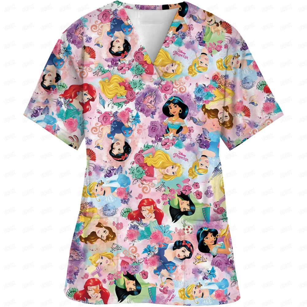 

Medical Blouses Surgical Gowns Doctor Pediatric Nurse Nursing Scrub Disney Princess Printed Veterinary Uniform Dental Scrub ﻿