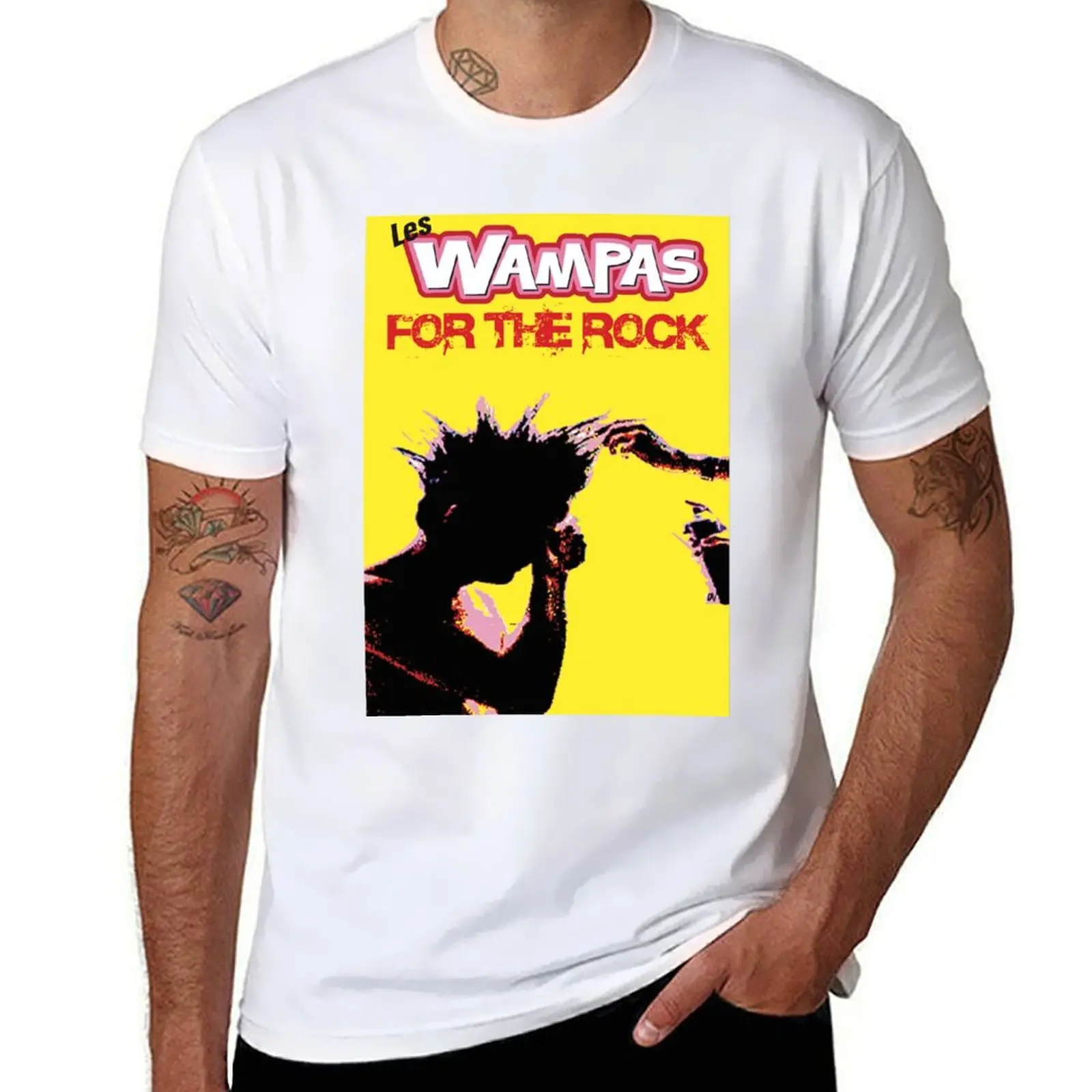 

LES WAMPAS FOR THE ROCK T-Shirt t shirts for man pack white man t shirt cotton high quality T-Shirt