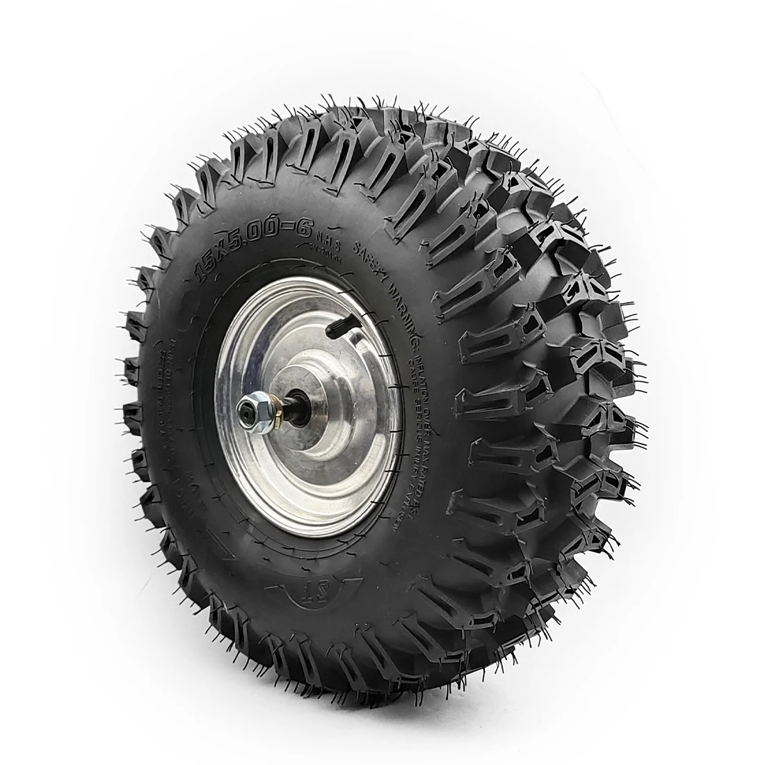 

L-faster 500W All Terrain Electric Wheelbarrow Geared Motor Wheel 15x5.00-6 Fat Off Road Rough Tyre for 15" Electrical Trolley