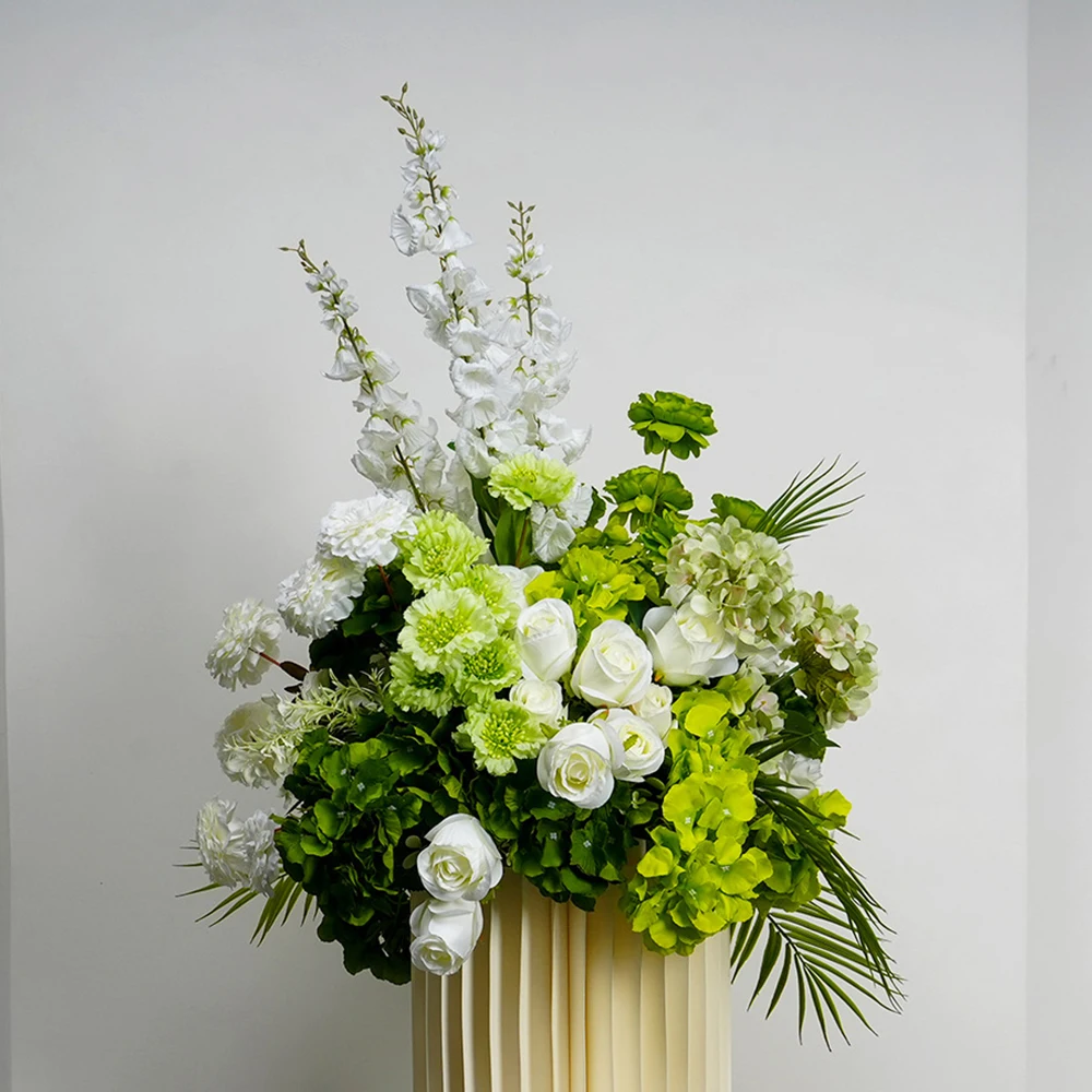 Luxury White Green Arrangement Wedding Backdrop Arch Hang Flower Row Table Centerpiece Event Party Floor Floral Supplies Deco - view 3