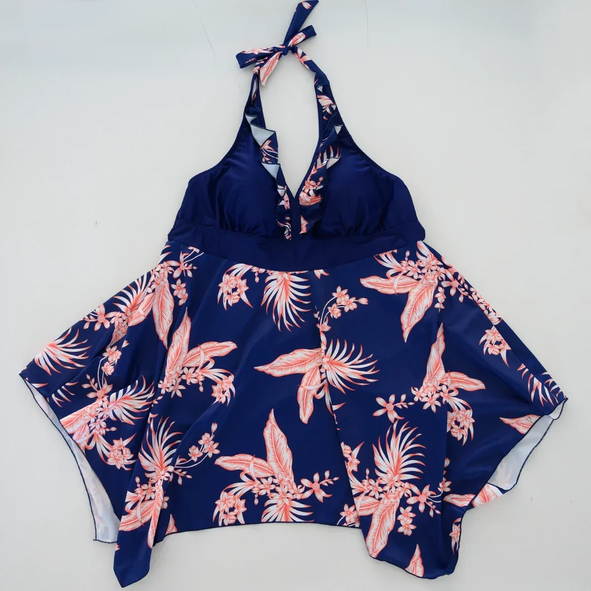Bikini 2023 Summer Plus Size Swimsuit Female Split Lace Print Slim Fit Bag Hip Sexy Mesh Skirt Style Ladies Swimwear Beachwear