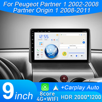 Car Radio Carplay For Peugeot Partner 1 2002-2008 Partner Origin 1 2008-2011 GPS Android Auto Multimedia Player Stereo No 2din