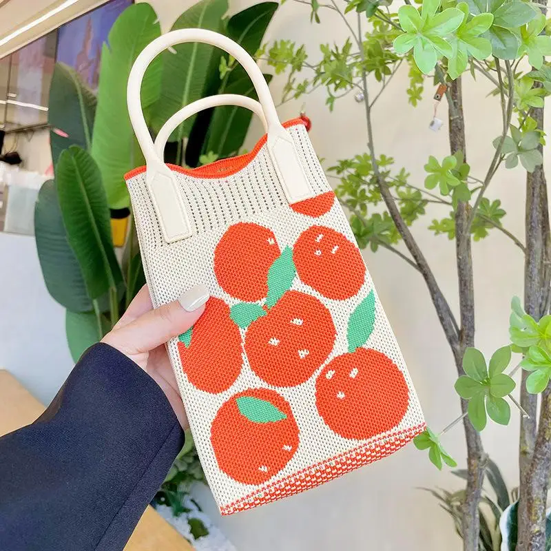 Fashion Knitted Mini Shoulder Bag for Women Girls Cute Small Phone Pouch Casual Portable for Outdoor Commute Dating view 6