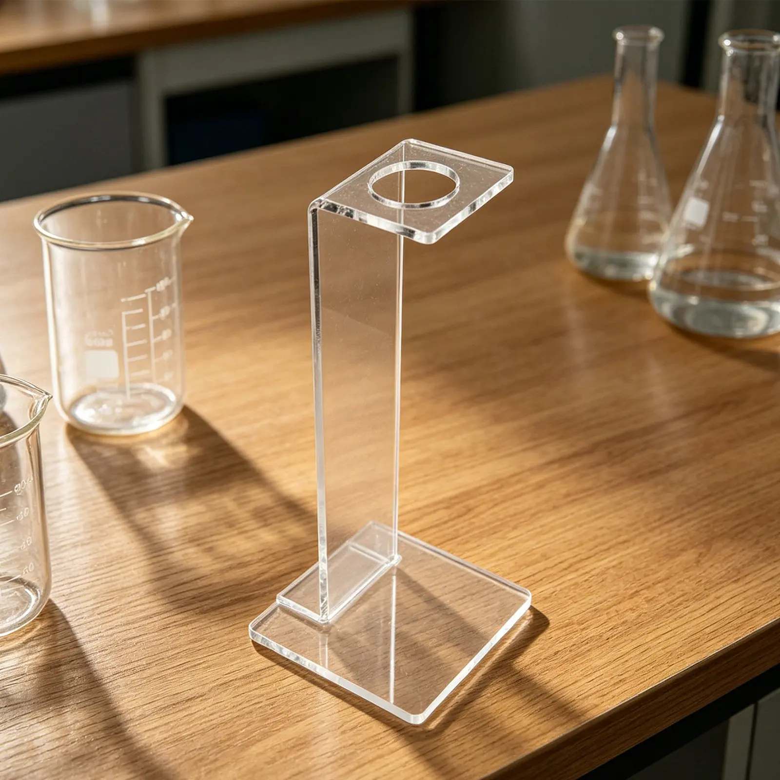 Clear Acrylic Syringe Storage Rack Vertical Stand for 50Ml Syringes Lab Desktop Syringe Organizer Feeding Tubes Management