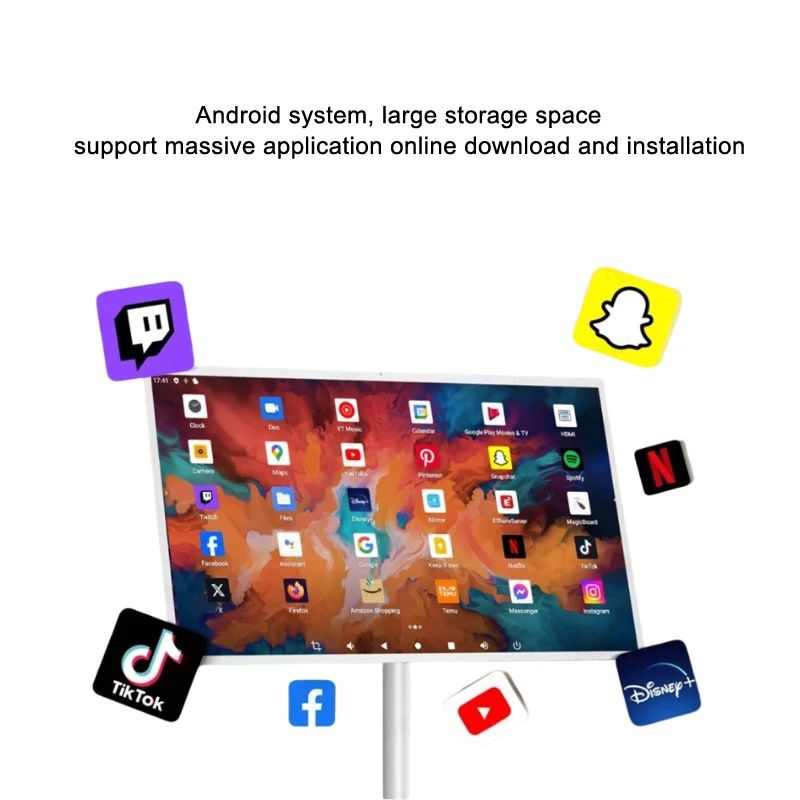 32 Inch Large 4k Capacitive Touch  Swivel Screen Floor Stand Android   Kiosk Universal Serial Bus