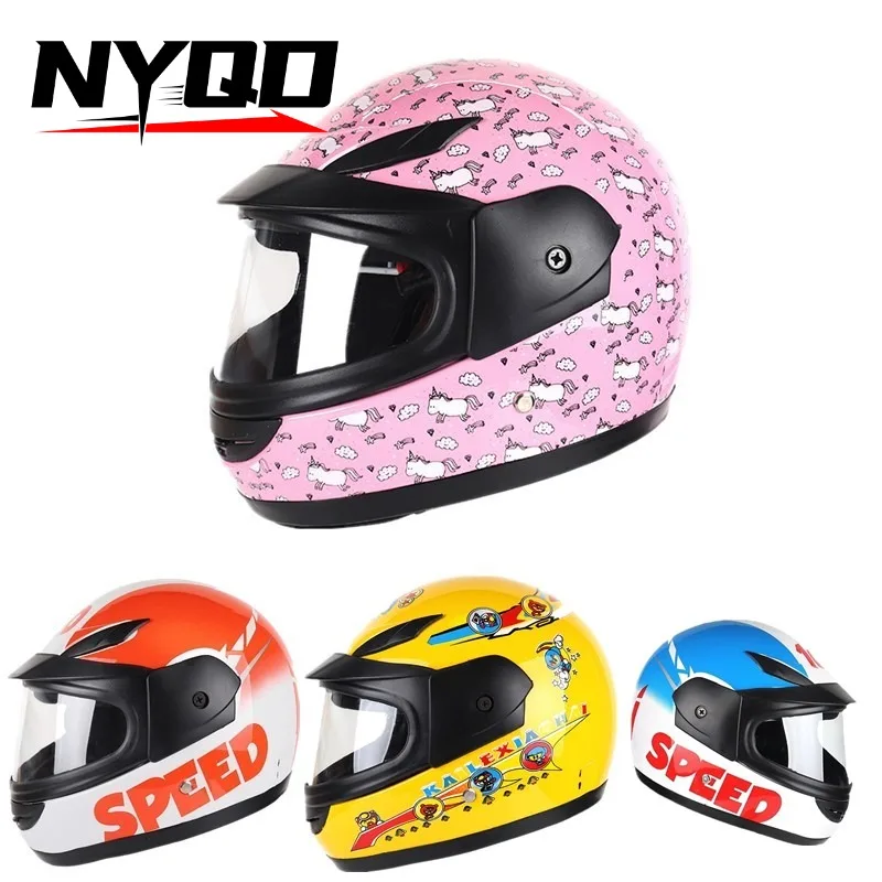 

Four Seasons Electric Vehicle Children's Full-face Helmet for Boys and Girls, Go-kart Cartoon Warm Helmet Capacetes De Moto 헬멧