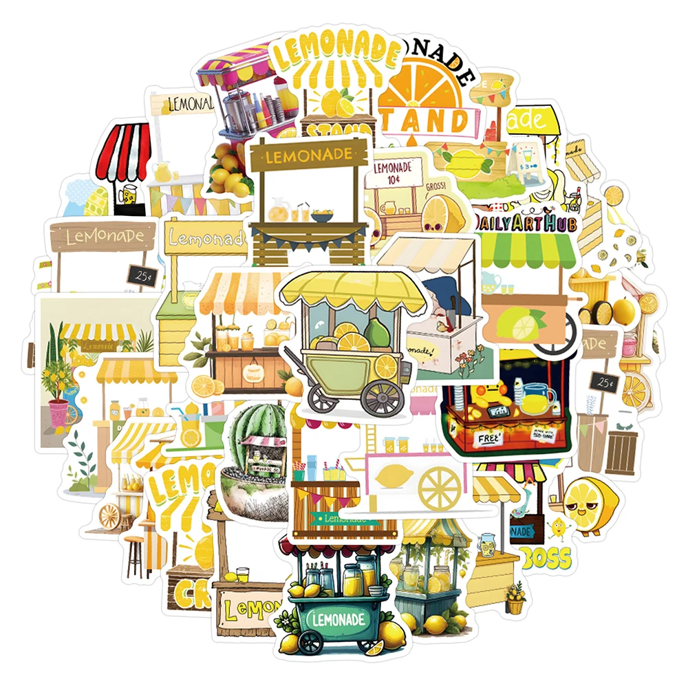

10/30/55pcs Funny Creative Lemonade Stand Stickers Cartoon Sticker Water Bottle Phone Suitcase Laptop Graffiti Decals Wholesale