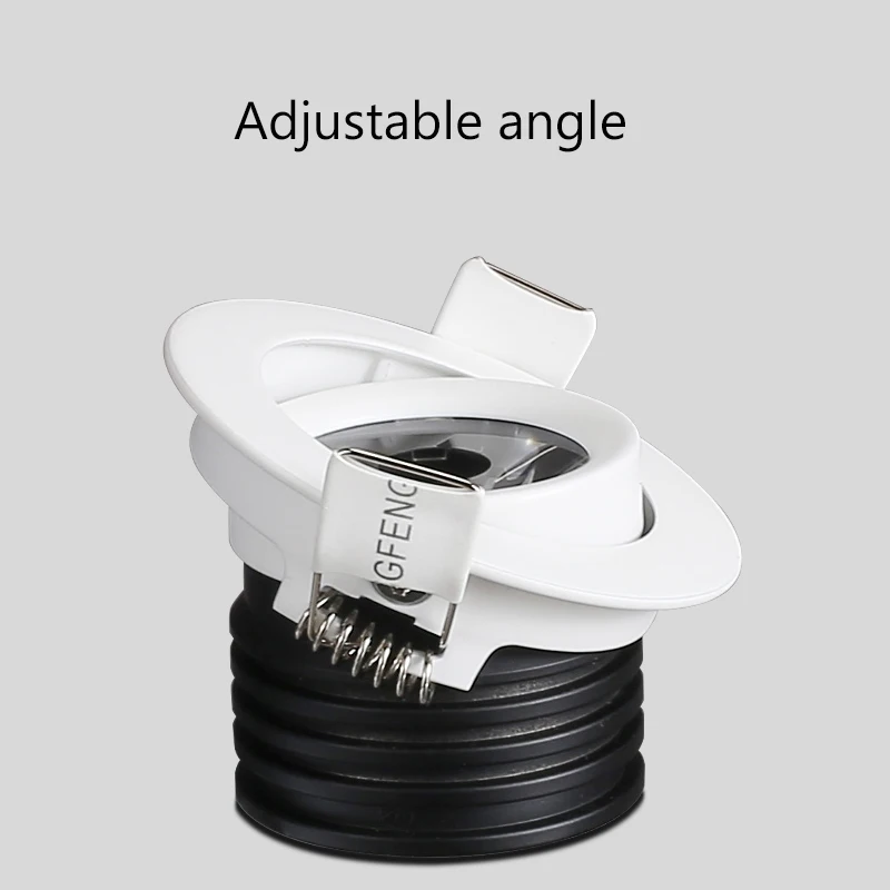 BRGT Led Mini Spotlights 3W White Spot Light Recessed Downlight Adjustable Angle Small Foco For Display Cabinet Jewelry Lamp