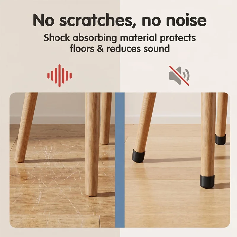 PVC Chair Leg Caps Non-slips Table Foot Floor Protector Pads Anti-Scratch Noise Reduction Pipe Plugs Furniture Leveling Feet