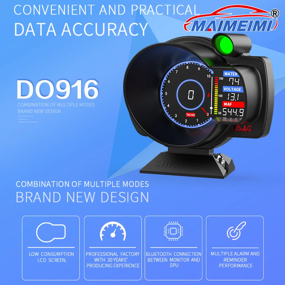 

Multifunctional digital LCD Screen Display Gauge RPM Fuel level Speed Meter engine coolant temperature voltage