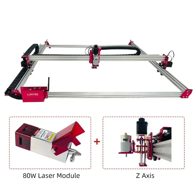 All Metal CNC and laset 2 in 1 Engraving Machine With Phone Software 80w laset Engraver Rotary Model 100CM Area laset Cutter