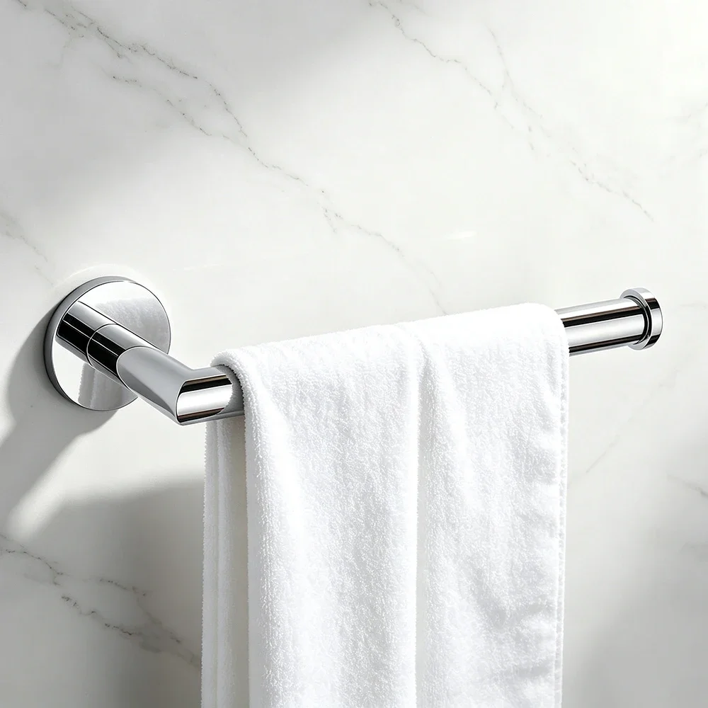 yesBathroom Hand Towel Rack Wall Mounted Rustproof Chrome Towel Holder Bar Modern Brass Bath Hardware Accessories