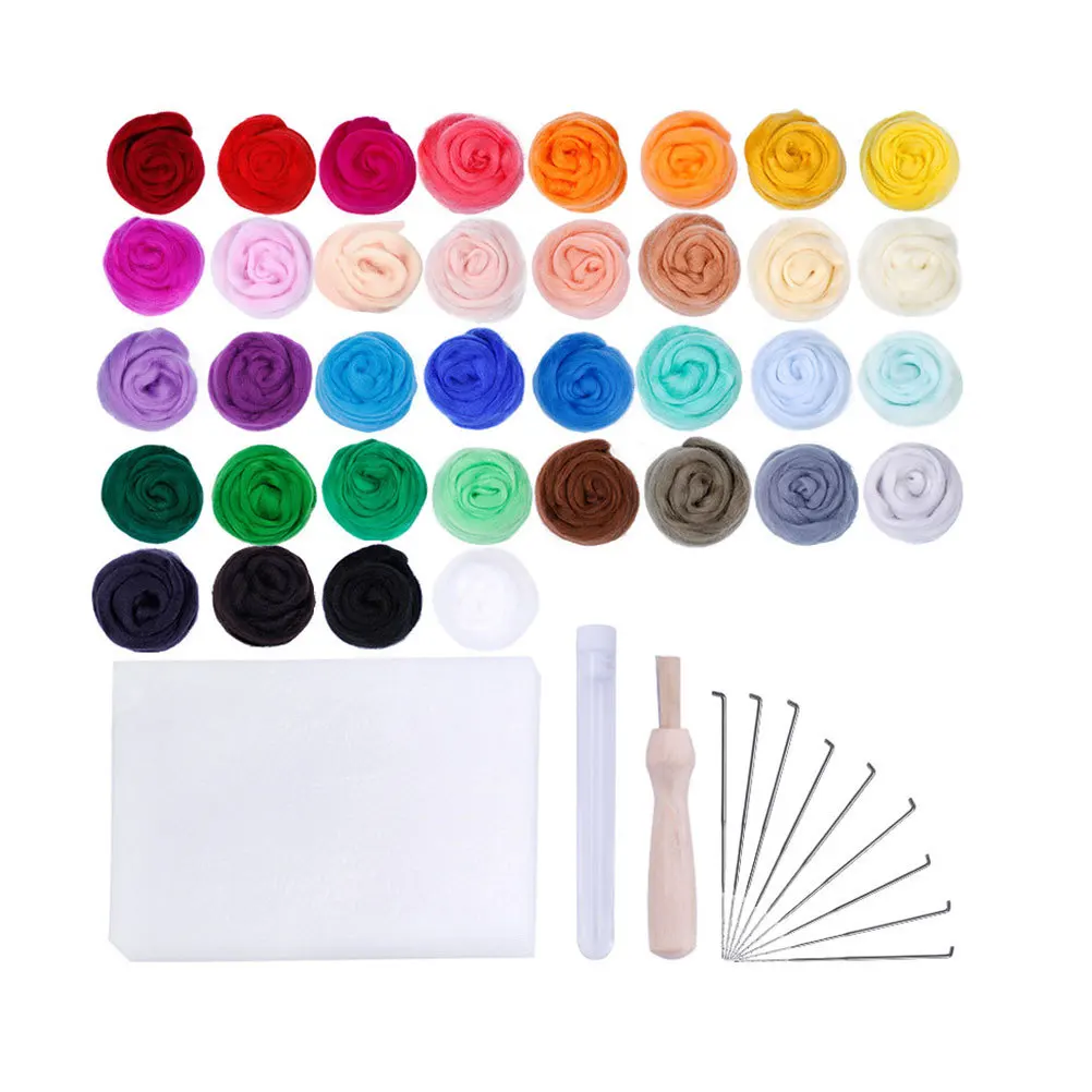 

48Pcs Wool Felt Accessories 36 Color Handmade Felt Flowers for Crafts Clothing Decoration Parts Accessories Flower