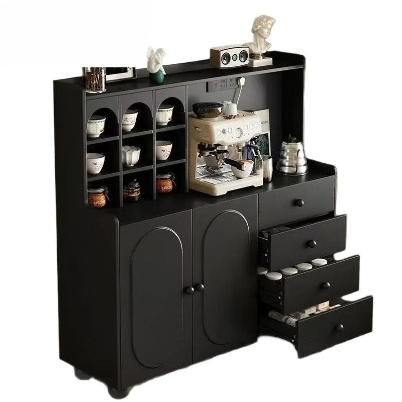 

Solid wood dining side cabinet, tea cabinet integrated with wall small apartment living room