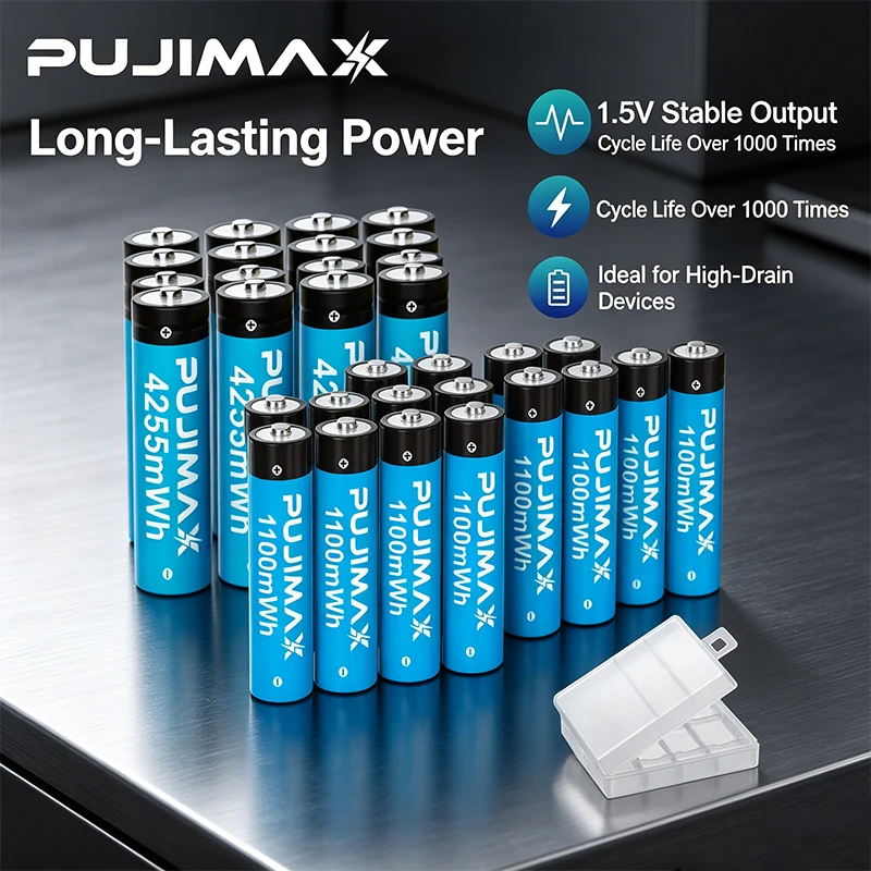 USB Rechargeable Lithium Battery AA 4255mWh AAA 1100mWh Batteries High Capacity 1.5V Battery for Clocks Mouse Remote Control