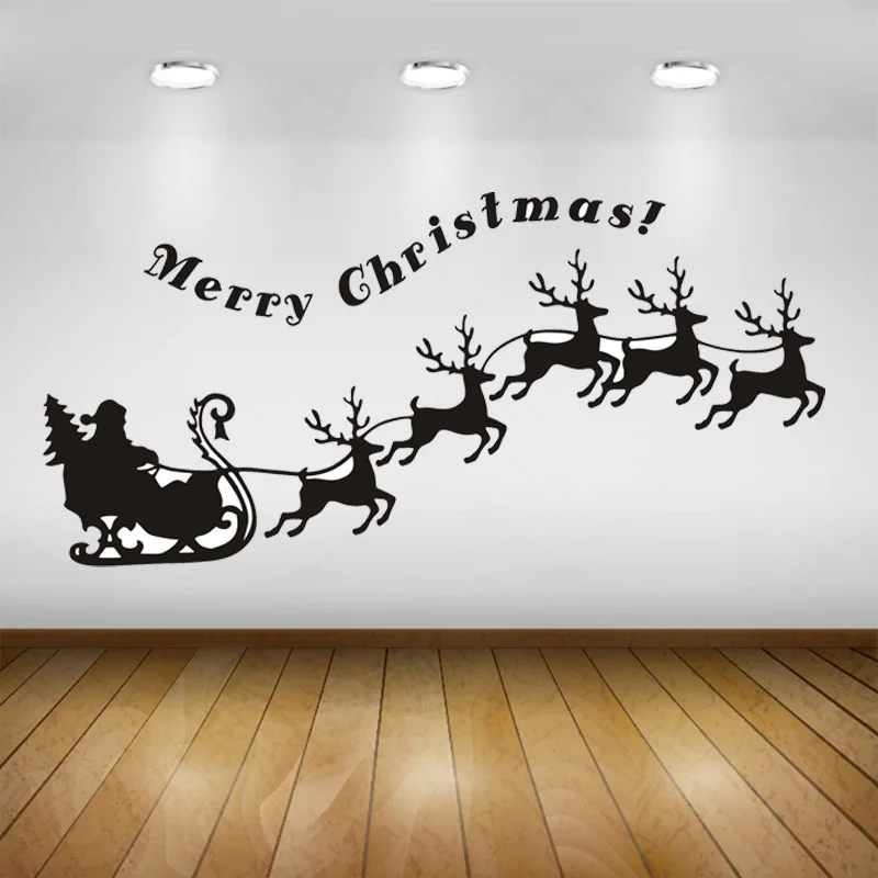 

Christmas Decorative Wall Stickers Can Be Removed From Wall Windows with Santa Claus Effect Stickers