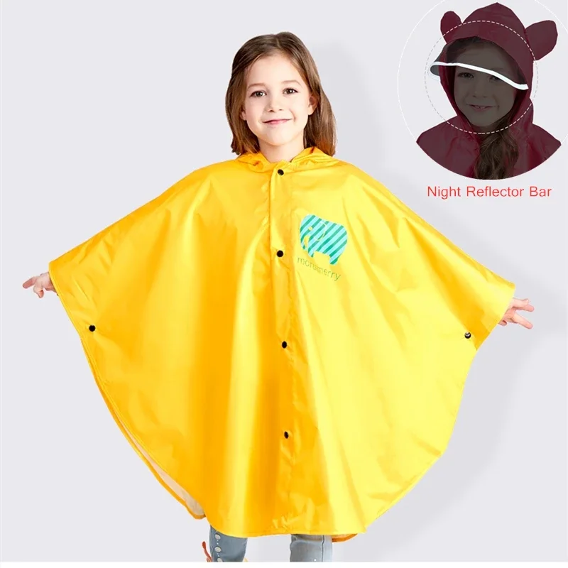 Kids Hooded Jacket Rainsuit Rain Poncho Raincoat Cover Long Rainwear Children\'s Raincoat Yellow Clear Raincoat Non-Disposable