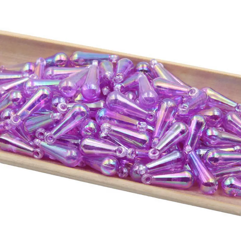 쥬얼리에 대 한 8x22mm 워터 드롭 아크릴 비즈 Diy 팔찌 귀걸이 머리 핀 발견 액세서리 재료 작은 펜 던 트