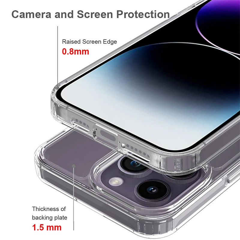 Transparent phone case For iPhone 15 14 13 12 11 Pro Max Case Silicone Soft Cover For iPhone X XS Max XR 8 7 6 Plus Back Case