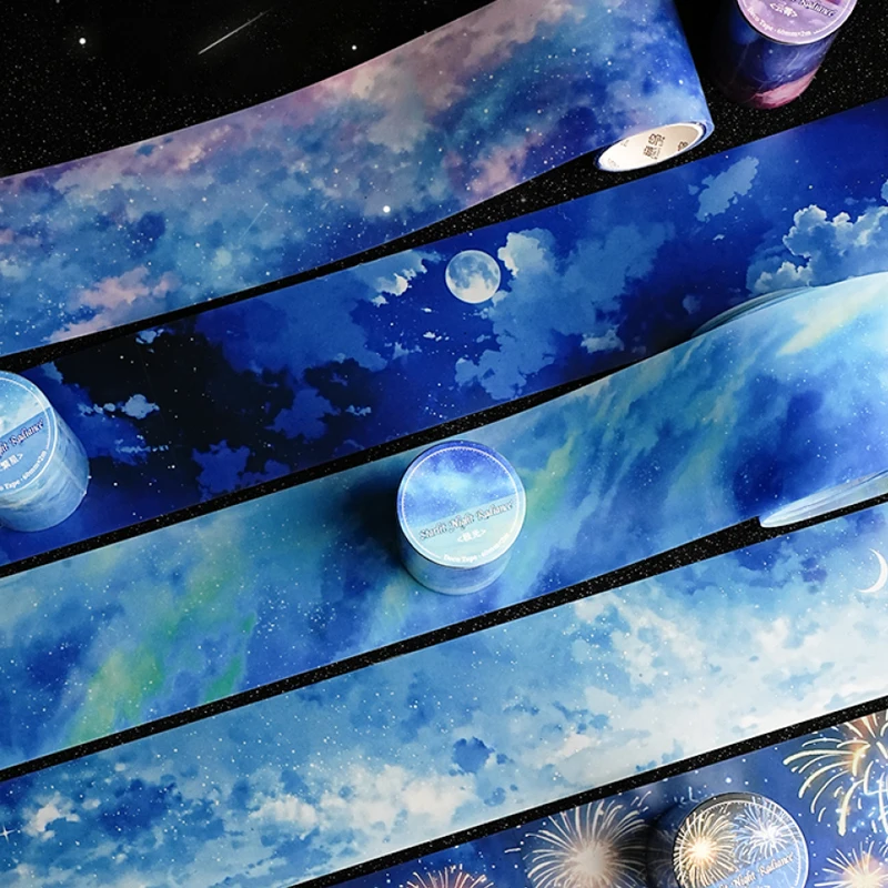 

Mr. Paper Night Isle Starlight Tape 200cm - PET Large Roll, Starry Sky Journal Decor, Creative Sparkle Material DIY Photo Frame