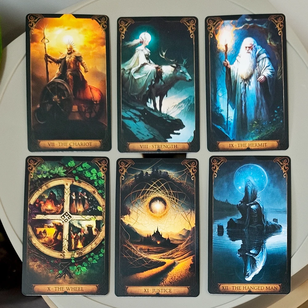 Mazzo di tarocchi Druidi - 10,3 * 6 cm 78 carte dei tarocchi a tema naturale celtico