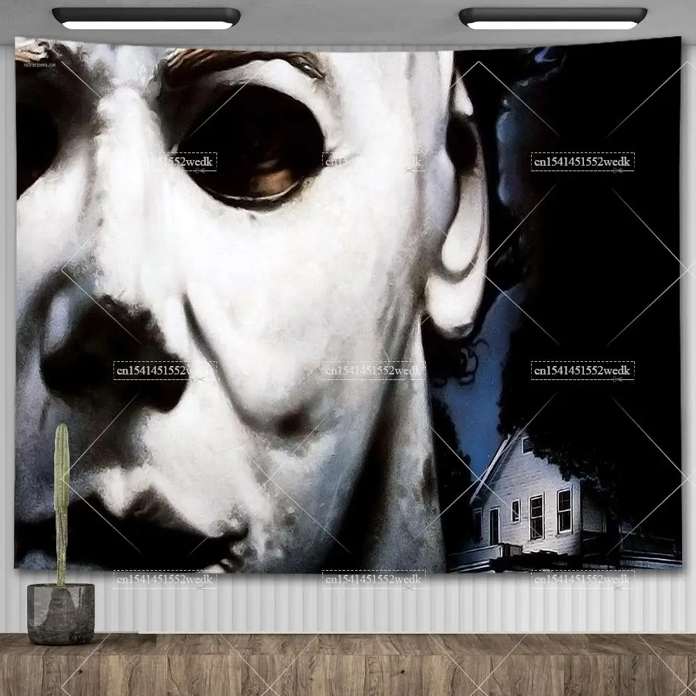 Halloween Michael Myers Tapestry Aesthetic Room Decoration Horror Movie Posters Wallpapers Party Background Cloths For Home