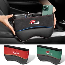 For Audi Q3 Car Seat Storage Box Car Seat Gap Organizer Seat Side Bag Reserved Charging Cable Hole Car Accessories