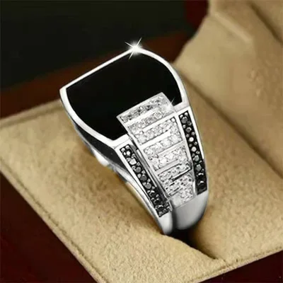 Anillos de Metal brillantes para Hombre, Anillo de estilo Punk con sello de ancho geométrico, accesorios de joyería, Anillo para Hombre