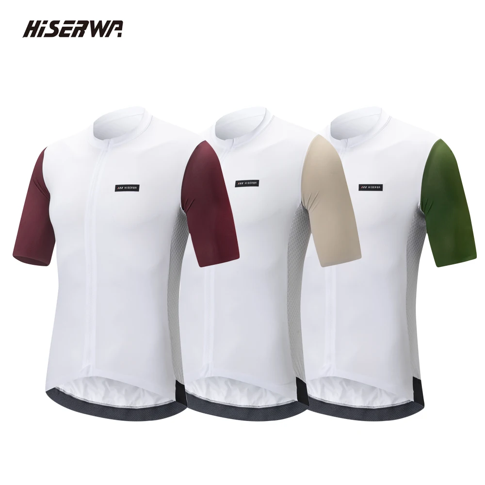 

HISERWA Men Cycling Jersey Breathable Quick Dry Bike Jersey Summer MTB Road Bicycle Shirt Cycle Clothes Maillot Ciclismo Hombre