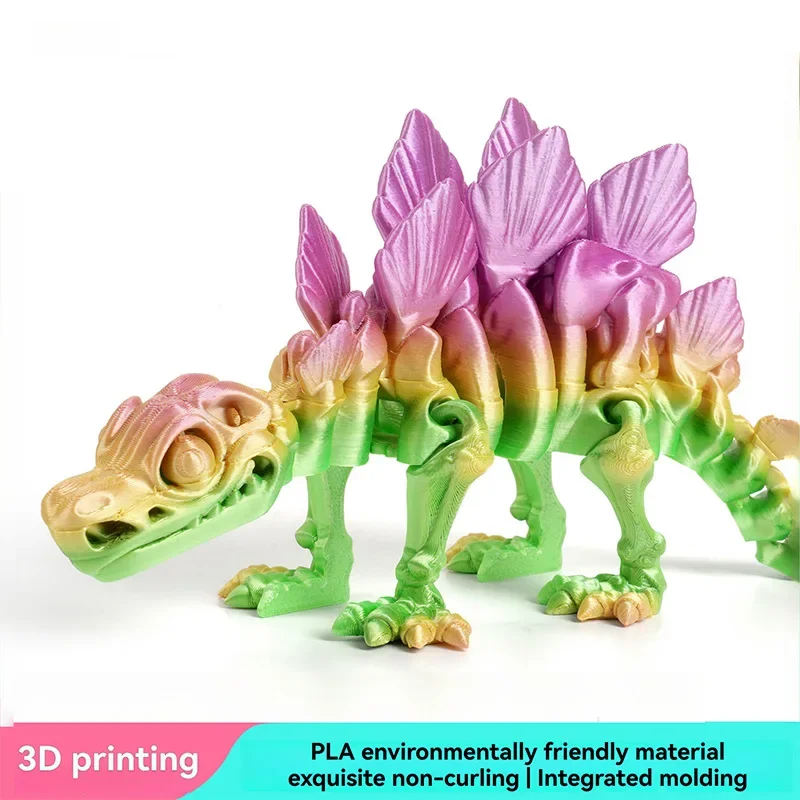 3D Printed Luminous Dinosaur Desktop Ornament Tyrannosaurus Rex Realistic Dinosaur Model Jointed Animals Decorative Desktop